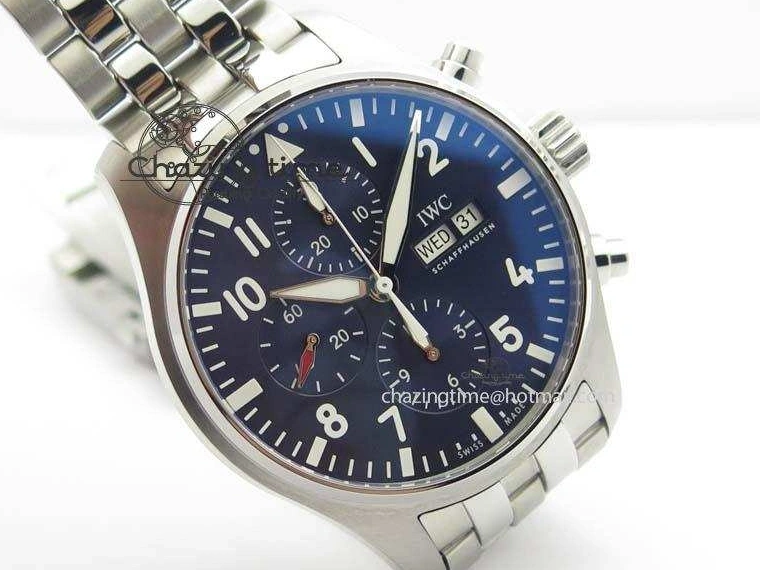 MIROTIME 0519 UrbanChic Pilot Chrono 2016 IW377714 ZF 1:1 Best Edition Blue Dial On SS Bracelet A7750 V 7272